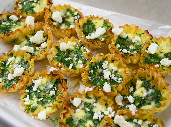 Spinach & Feta Phyllo Quiche Cups - Step 6